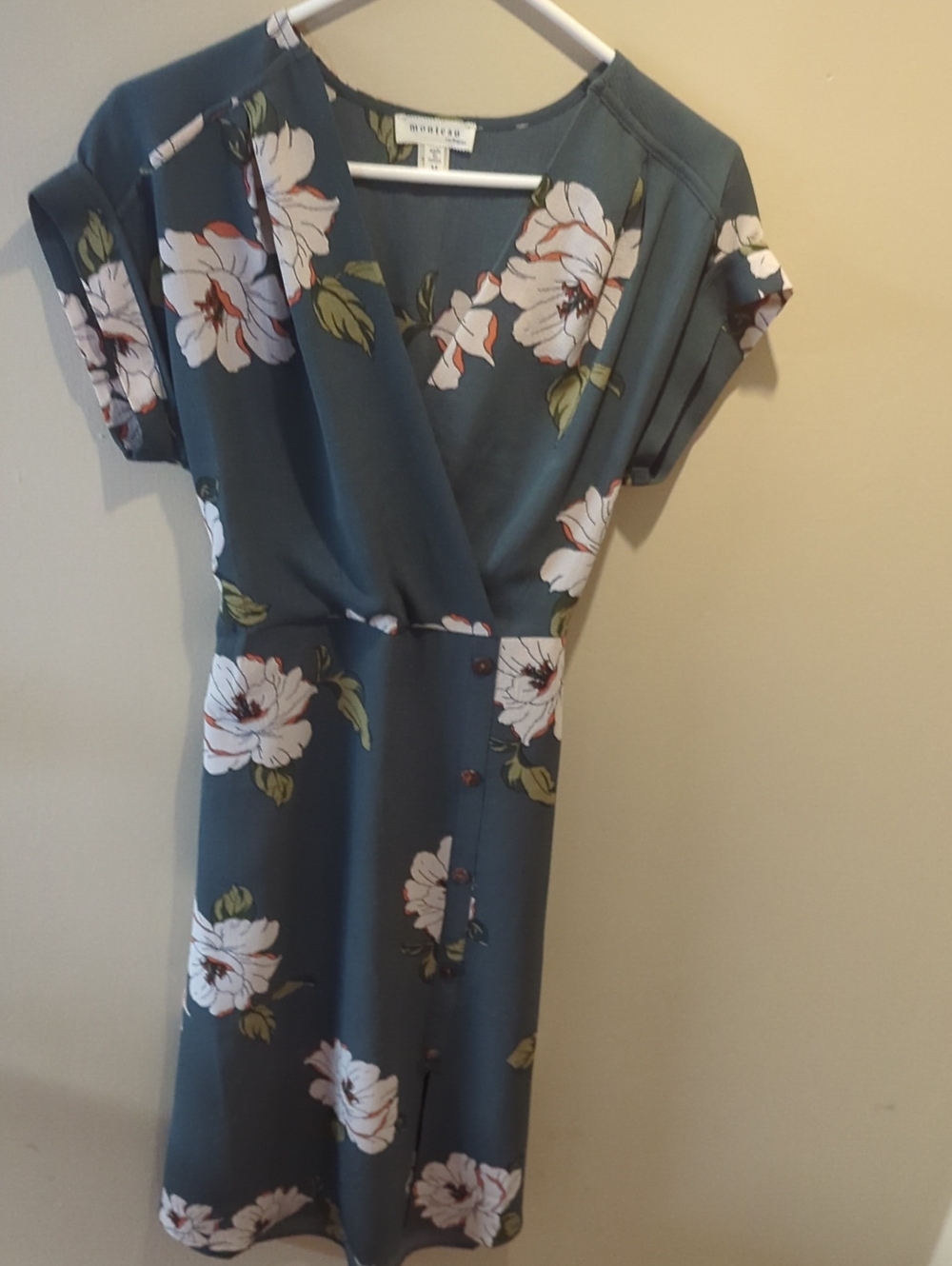 Green Floral Wrap Dress